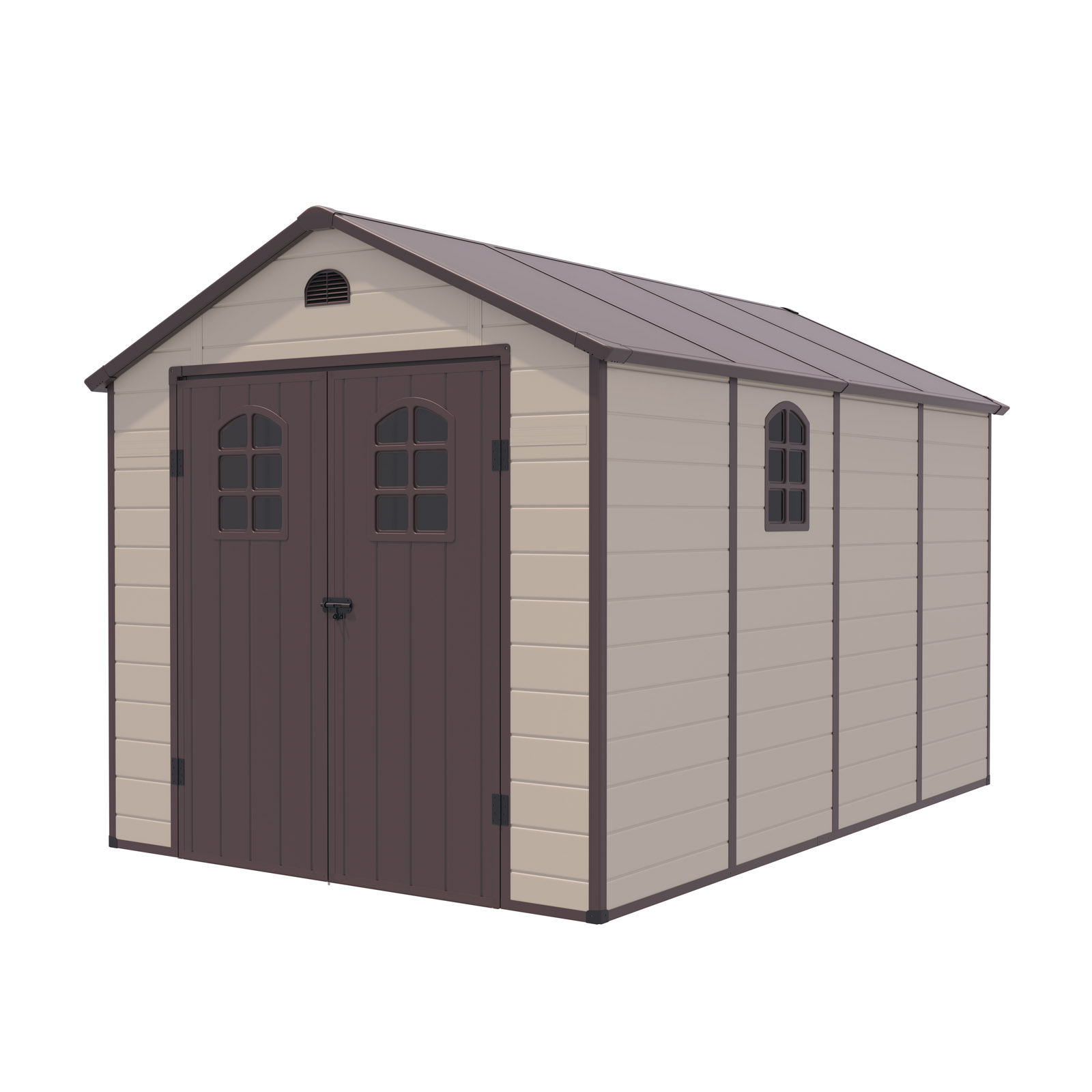 Gartenhaus Aus Harz Gardiun Alessia D - 8,82 M² 241x366x238 Cm Mit Boden Und Fenster Beige