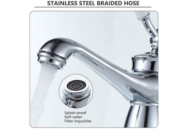 LuxusKollektion Waschtischarmatur Retro Wasserhahn Messing Einhebelmischer Bad Armatur Keramikventil