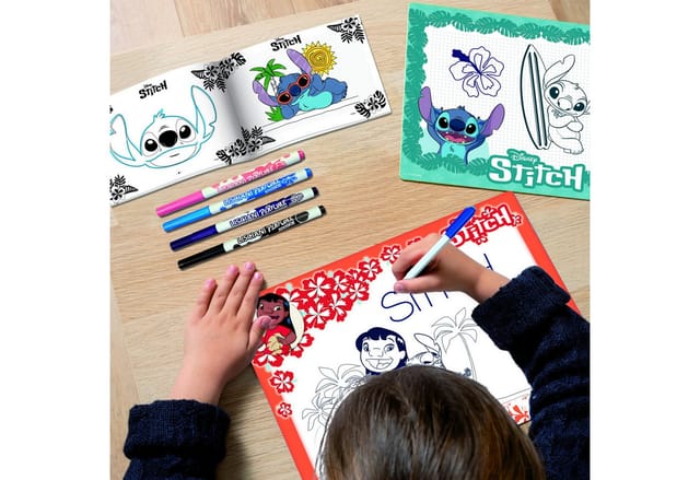 Lisciani Kreativset Disney Stitch - Zeichenschule mit parfümierten Stiften