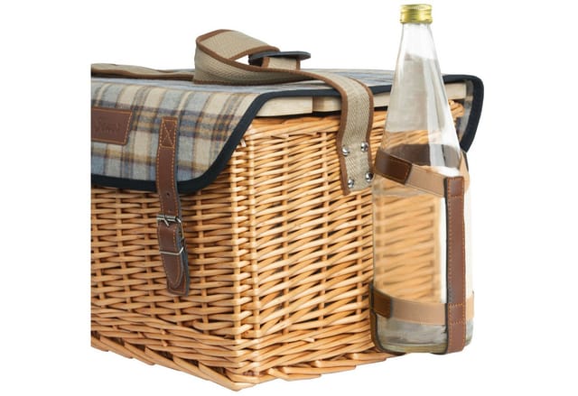 CampFeuer Picknickkorb 4 Personen mit Geschirr-Set und Serviertisch, 25-teilig, Weidenkorb mi (1 St)