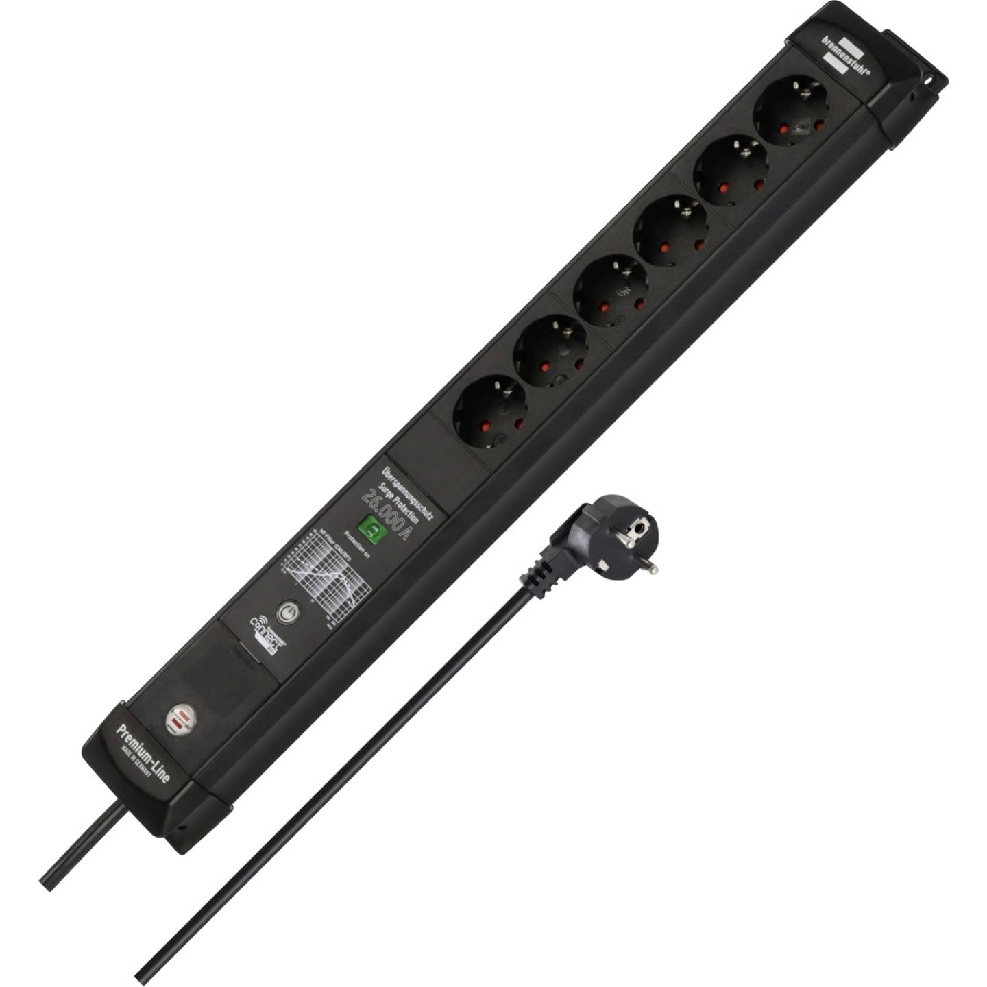 [neuwertig] B-ware Brennenstuhl Steckdosenleiste Mehrfachsteckdose Wifi Connect 6-fach Schwarz 1,8m