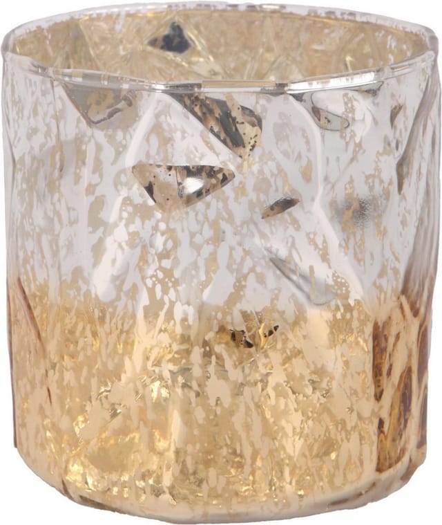 Trend Line Windlicht Windlicht Glas Ø 9 x 9 cm gold weiß