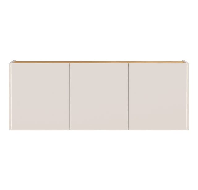 Lomadox Schuhschrank LAPUA-01 in Kaschmir und Eiche, 3-türig, ideal für schmale Flure