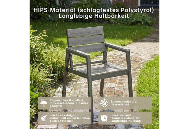 HOMALL Gartenstuhl stapelbar Aluminium Gartensessel Wetterfest, max Belastung 180kg (Set, 2 St), Korrosionsbeständigkeit, verstärkter Alu-Outdoorstuhl