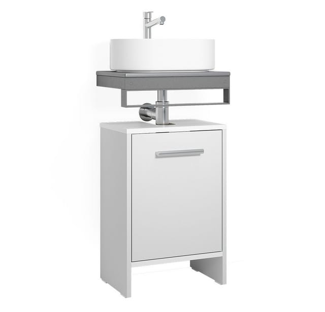 Vicco Waschbeckenunterschrank Karli, Weiß, 38.2 x 57 cm mit der Tür (1-St)