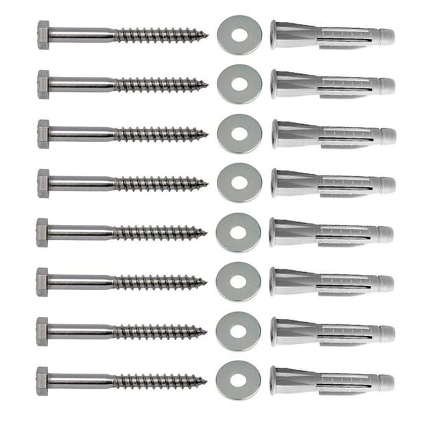ARLI Schraube Schrauben & Dübelset (8 Schrauben + 8 Unterlegscheiben + 8 Dübel Set)