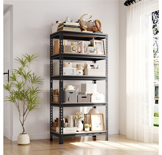 Yaheetech Standregal 70 cm L × 30 cm B × 150 cm H Schwerlastregal, 1-tlg., Kellerregal mit 5 Verstellbaren Ablagen
