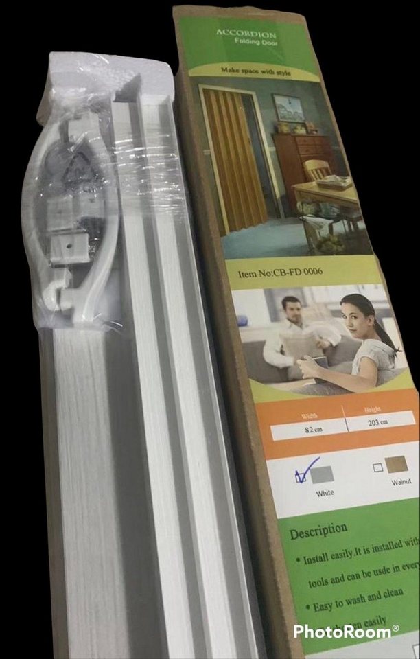 Casiloo® Falttür Falttür Kunststoff PVC Falttüre Schiebetür Nischentür Raumtrennung Bild 3