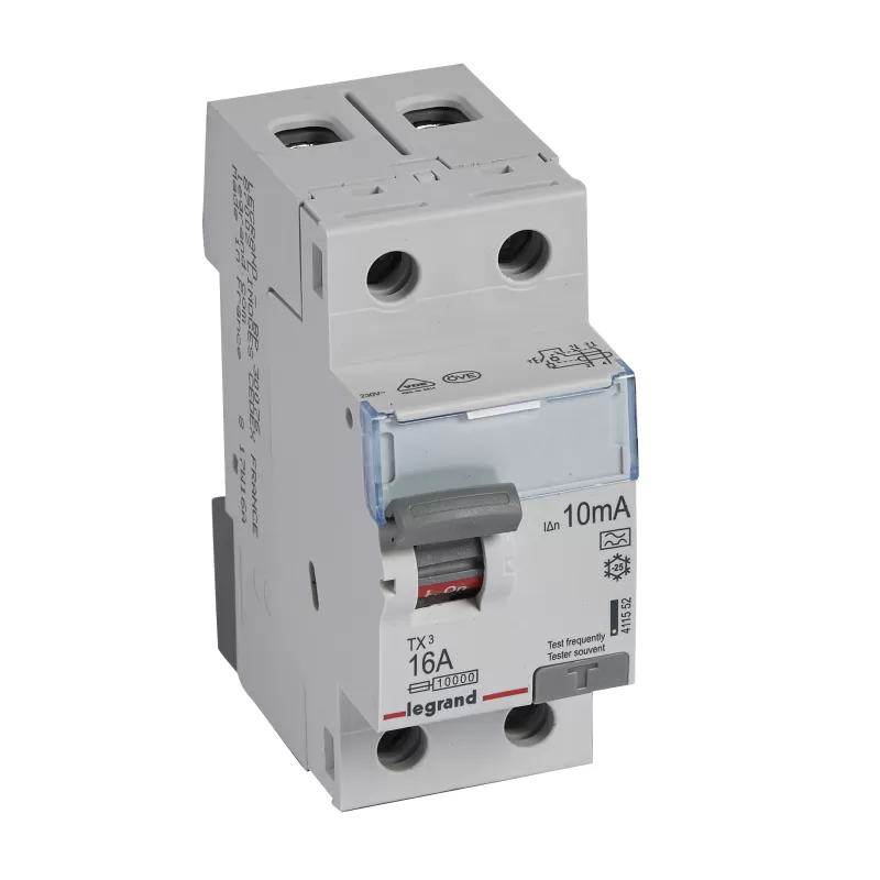 Legrand Tx3 Fehlerstromschutzschalter 16a, 2-polig, 10ma, Typ A, 230vac, 2te 411552