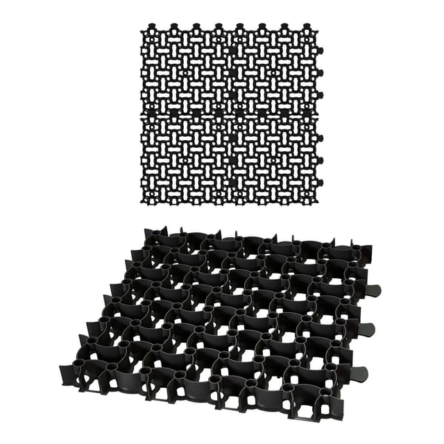 BigDean Rasengitter 4x Paddockplatte SCHWARZ 50x50cm Reitplatzmatten Rasenmatten Rasenwabe, 50x50 cm, Set, 4-St., Rasengitter, UV-Beständig, Leichtverlegbar, Belastbar, Erosionsschutz