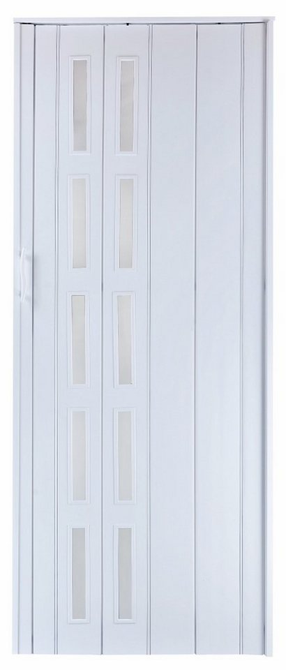 Standom Falttür Schiebetür weiß farben Fenster H. 201 cm für Türbreite bis 94 cm st5 (1 Karton, 1-St., 1 Set), teils vormontiert Bild 2
