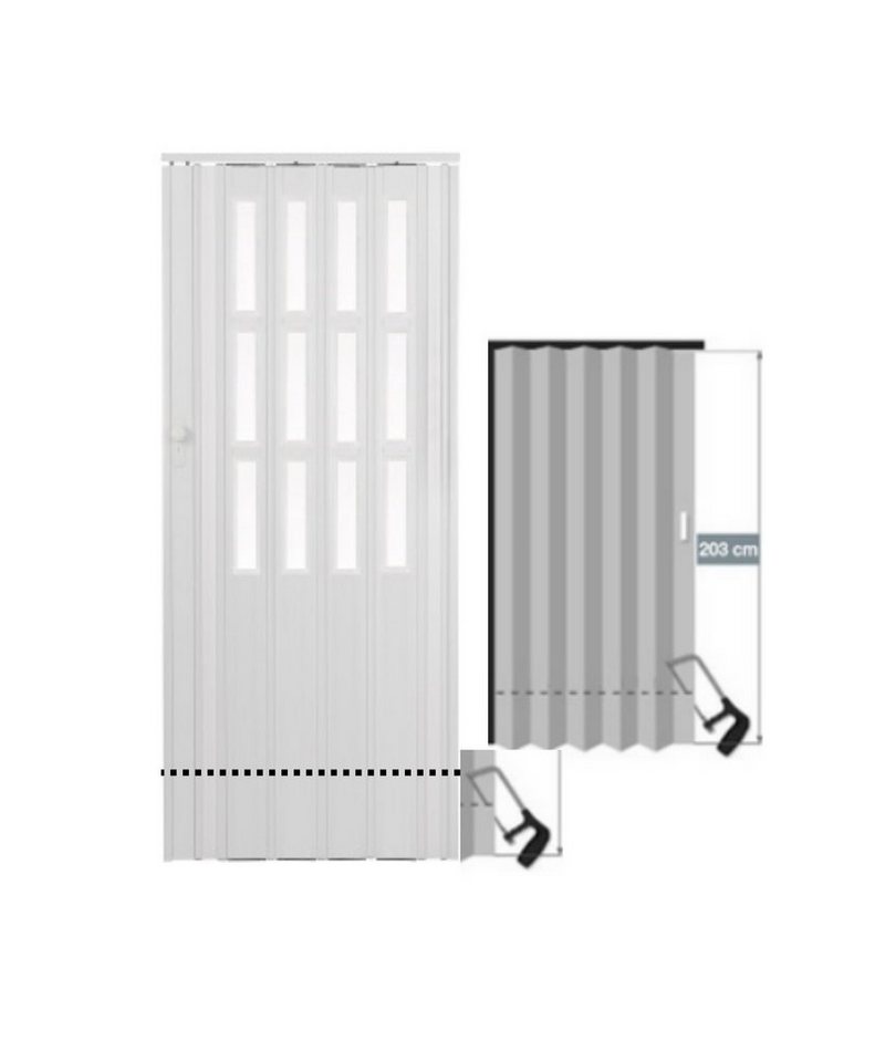 Standom Falttür Schiebetür weiß farben Fenster H. 201 cm für Türbreite bis 94 cm st5 (1 Karton, 1-St., 1 Set), teils vormontiert Bild 5