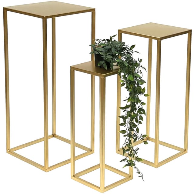 DanDiBo Blumenhocker Metall Gold Eckig Blumenständer 96506 3er Set (3er Set)