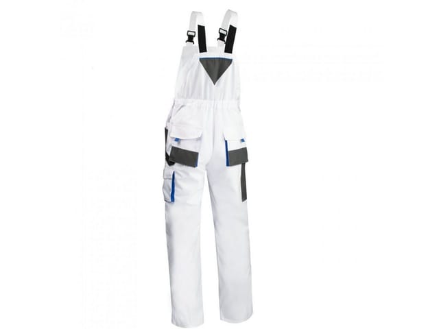 Artmas Arbeitslatzhose ARTMAS Latzhose Arbeitslatzhose Sicherheitshose CLASSIC Weiß Front-Reißverschlussöffnung