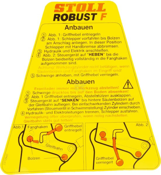 Aufkleber "an- Abbauen" Stoll 3310940