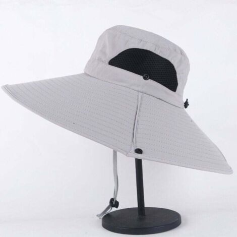 Sabir Sonnenhut Mit Breiter Krempe, Upf 50+ – Uv-schutz – Faltbar Und Atmungsaktiv – Ideal Zum Angeln, Wandern Und Gärtnern – Grau