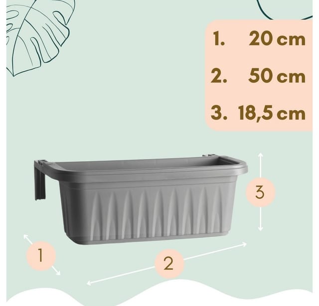 GarPet Balkonkasten 2er Set Blumenkasten Balkon Geländer Kasten Halterung Wasserspeicher
