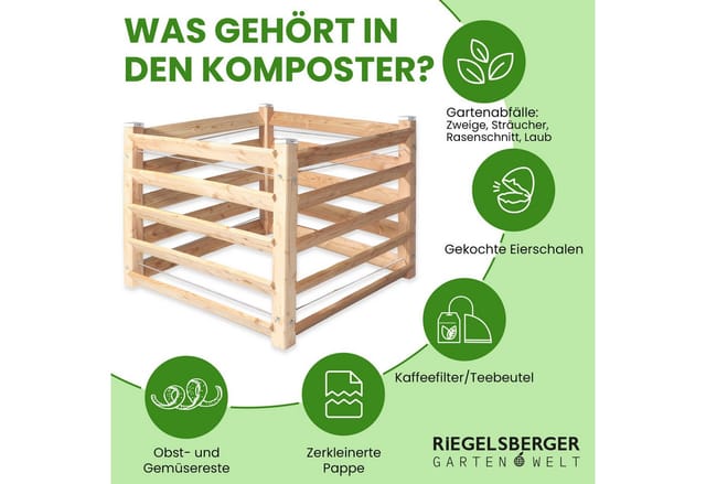 Gartenwelt Riegelsberger Komposter Moderner Komposter Lärchenholz Massivholz Steckkomposter, BxTxH: 80x80x80 cm