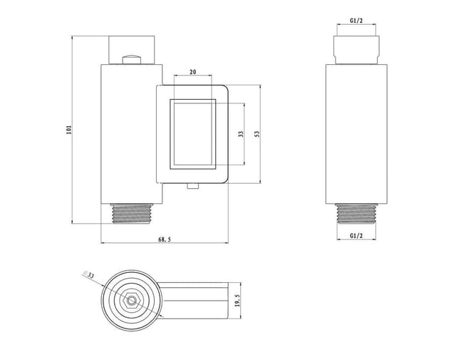 Euroshowers GmbH Kaltwasserzähler Wasserzähler Wasserverbrauchs- und Temperaturmesser (Chrom)