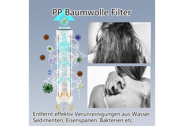 LuxusKollektion Handbrause Duschkopf mit 4 PP Filter Handbrause Wassersparend 5 Strahlarten