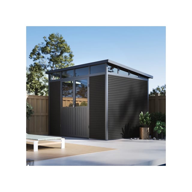 Weide Gartenhaus Weide Aluminium & WPC Gartenhaus 278x218x226cm Anthrazit, BxT: 218x278 cm