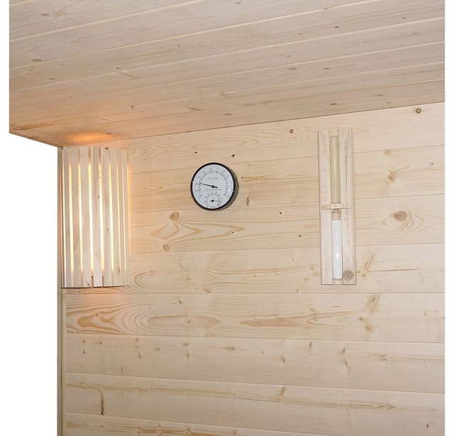 HOME DELUXE Sauna ARUNA M für 1-2 Personen, BxTxH: 130 x 110 x 190 cm, inkl. 3,6 kW Elektro-Ofen, Fichtenholz, Komplett-Set
