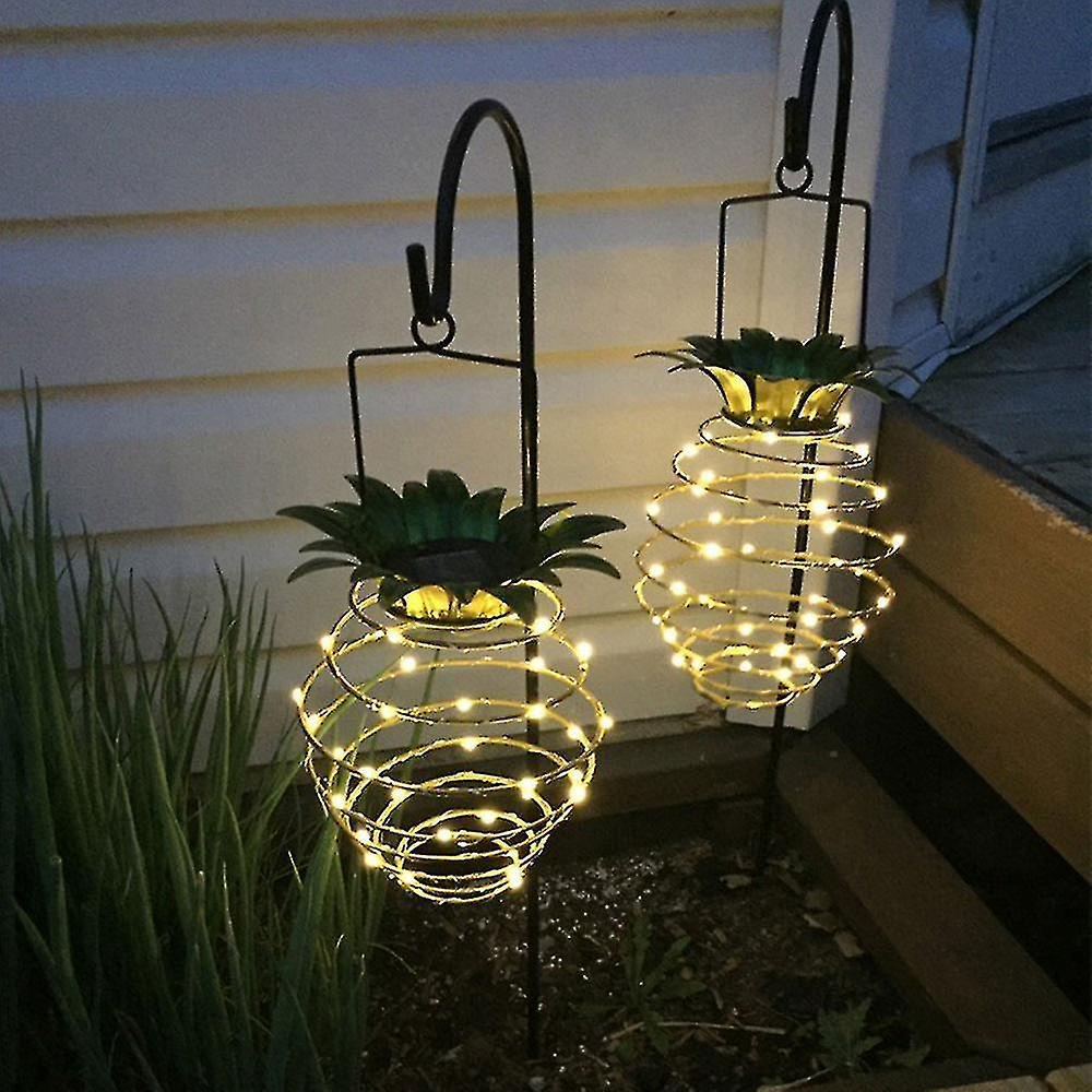 Set Mit 2 Neuen Ananasförmigen Solar-gartenleuchten Zum Aufhängen, Für Die Außendekoration, Wasserdicht Und Dekorativ.