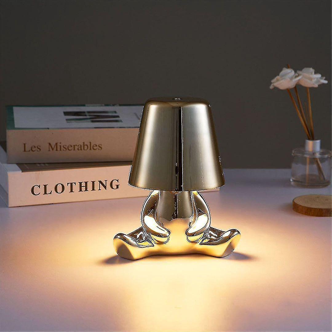 Goldene Touch-nachttischlampe, Wiederaufladbare Kabellose Schreibtischlampe, Tragbare Dekolampe Mit Usb-ladefunktion – F-gold