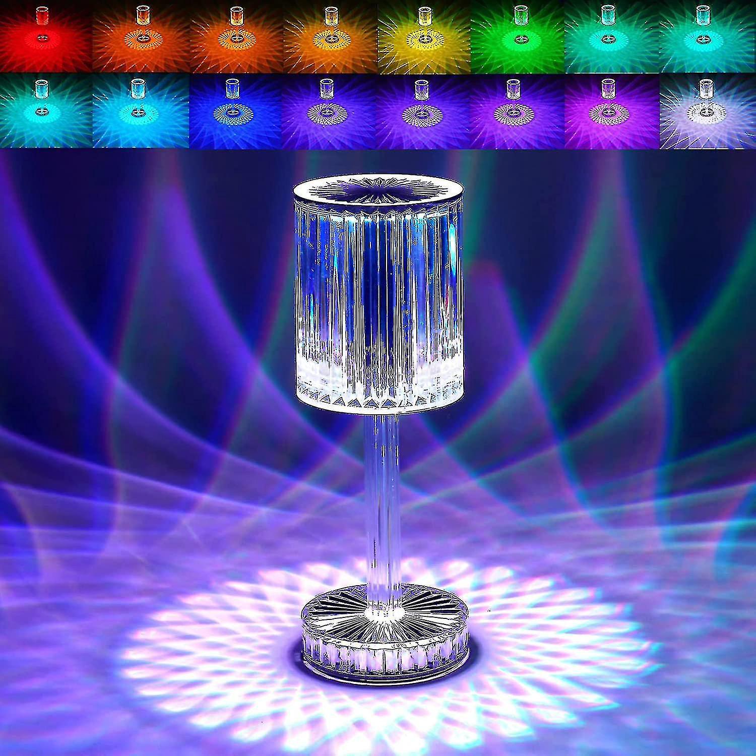 Kristalllampe, Rgb-touchlampe Mit 16 Farben, Wiederaufladbare Diamant-tischlampe Für Schlafzimmer, Wohnzimmer, Kreative Partydekoration