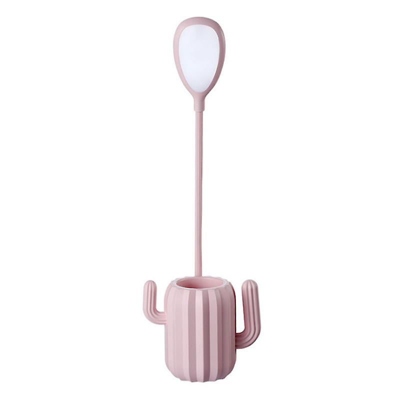 Led-schreibtischlampe „cactus“ Mit Stifthalter, Touch-bedienung, Dimmbarer Leuchte Und Farbspeicherfunktion – Pink