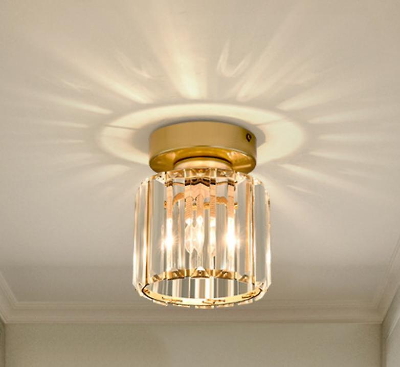 Moderne, Leichte Led-deckenleuchte Mit Rundem, Goldenem Lampenschirm