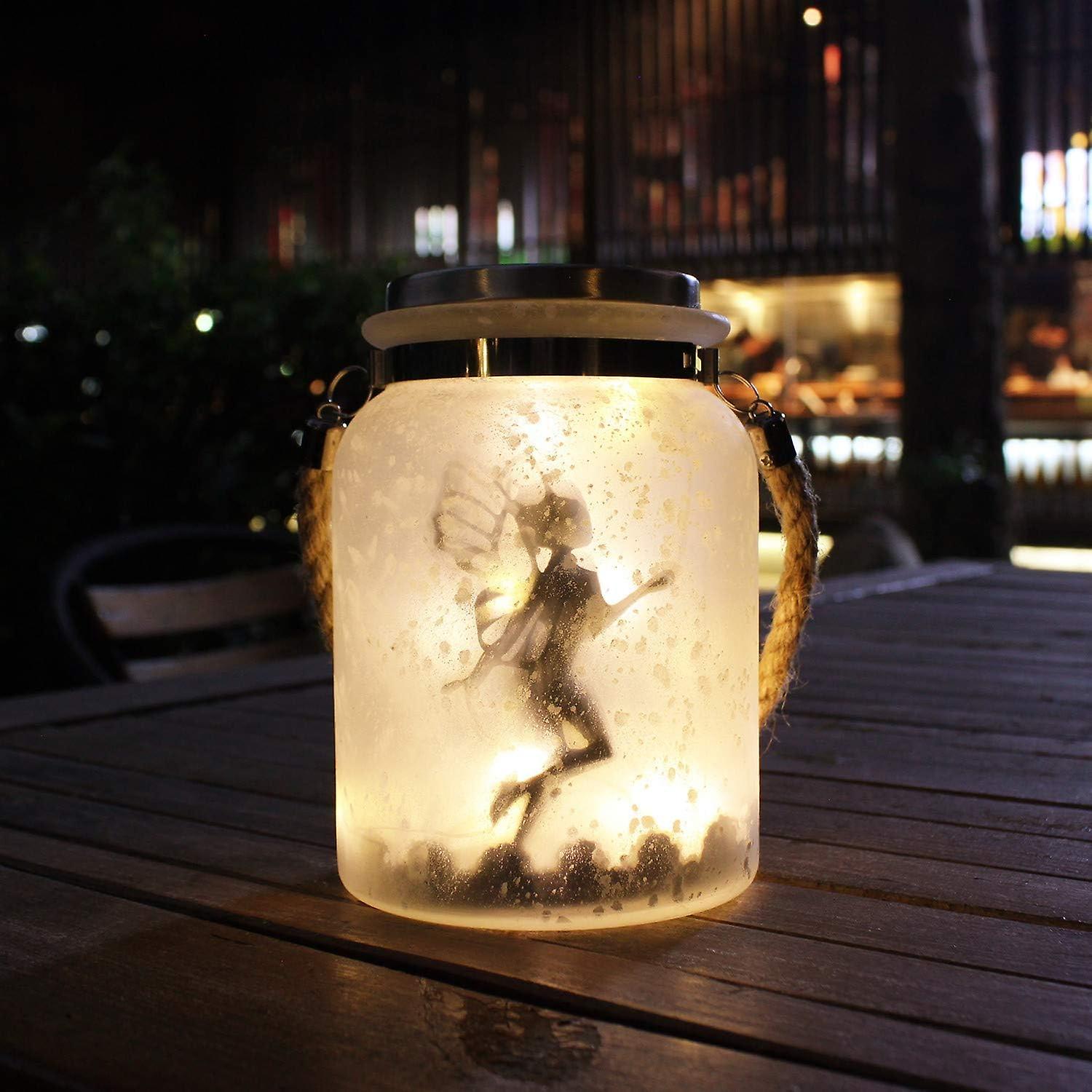 Hängende Solarlaterne Aus Mattweißem Glas – Dekorative Gartenlampe Für Den Außenbereich Und Als Geschenk Geeignet, Wasserdichte Tischlampe Mit Warmweißem Licht