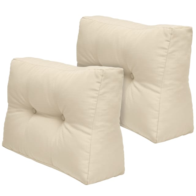 Beautissu Palettenkissen 2X Palettenkissen Outdoor Rückenkissen ECO Elements, 60x40cm, Natur, Palettenmöbel Balkon Palettenpolster Garten Lounge Kissen