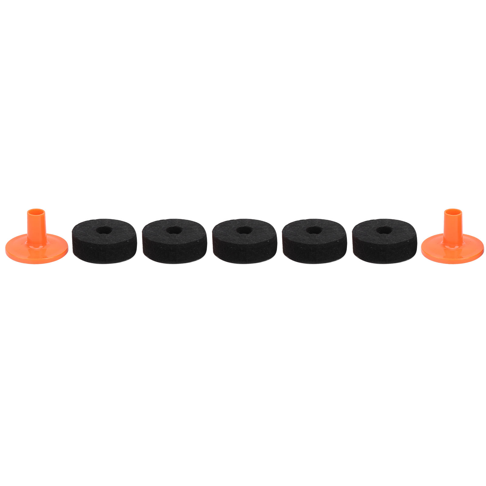 7-teiliges Schlagzeugfilz-set, Schwarz, Orange, Rot, Verschleißfestes Zubehör Für Becken (40 Mm Wc76)