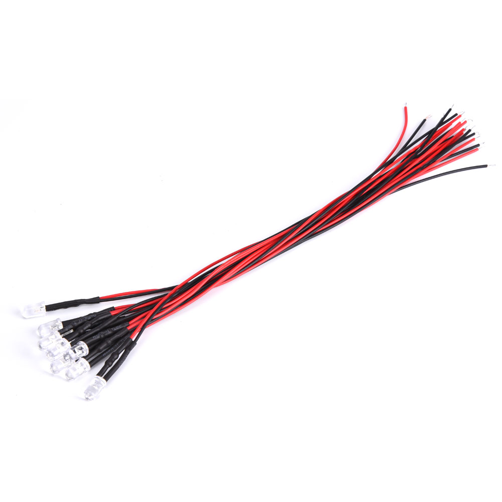 Eisblaue 5-mm-leds, Vorverdrahtet, 12 V, Mit 20 Cm Kabel – 10er-packung