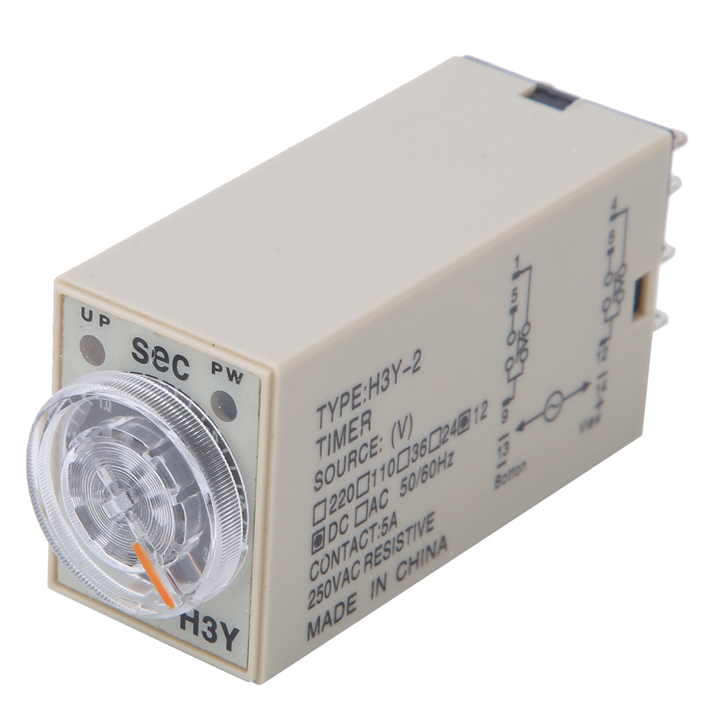 8-poliges H3y-2 Zeitverzögerungsrelais Mit Transparentem Drehknopf Für Haushaltsgeräte, 0–3 S, 220 V Ac