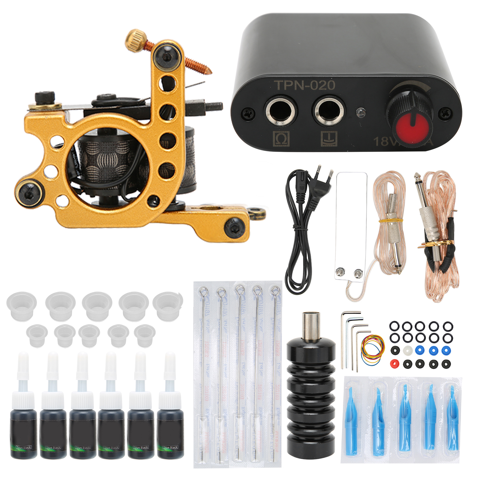 Netzteil Für Tätowiermaschine Mit Fußpedal Und Kabel – Tattoo-starterset (90–265 V) Eu-stecker