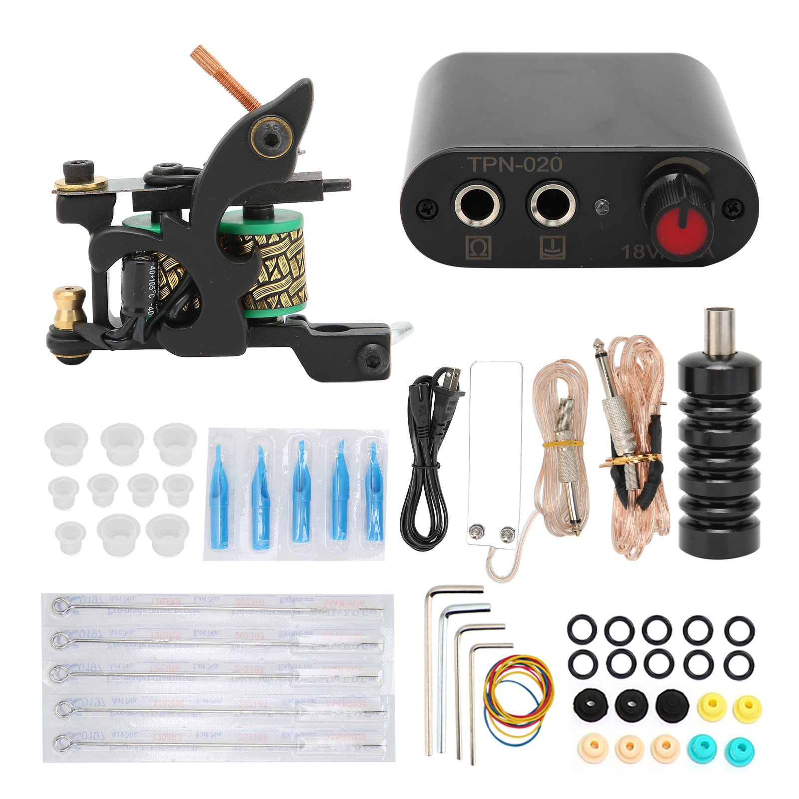 Tätowiermaschinen-set Mit Fußpedal, Netzteil Und Zubehör Für Anfänger (90–265 V), Us-stecker