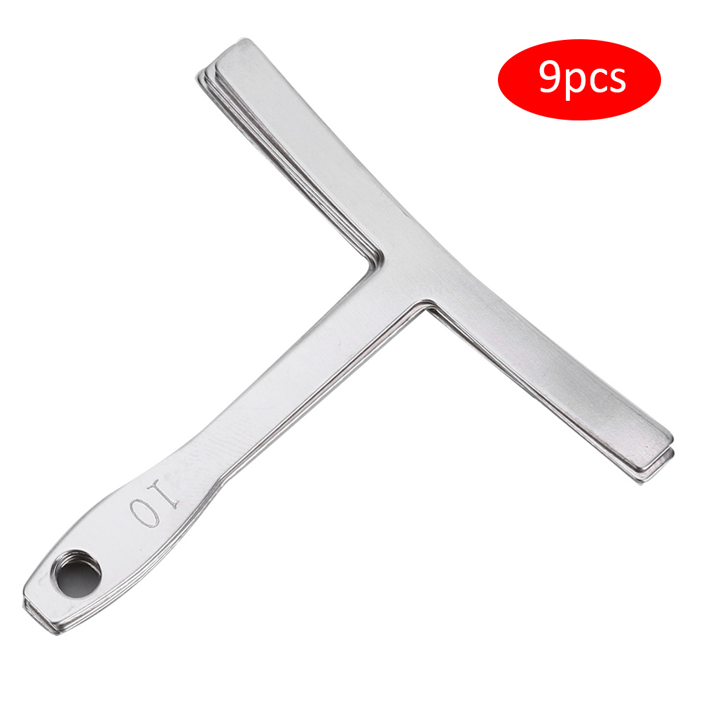 9-teiliges Edelstahl-gitarrenradius-messgerät T-lineal Für Gitarrenbauer Zur Griffbrettvermessung (silber)