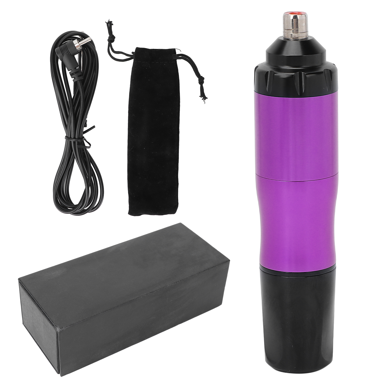 Drehbarer Tattoo-stift Aus Aluminiumlegierung Mit Clipkabel Und Dc-anschluss – Lila