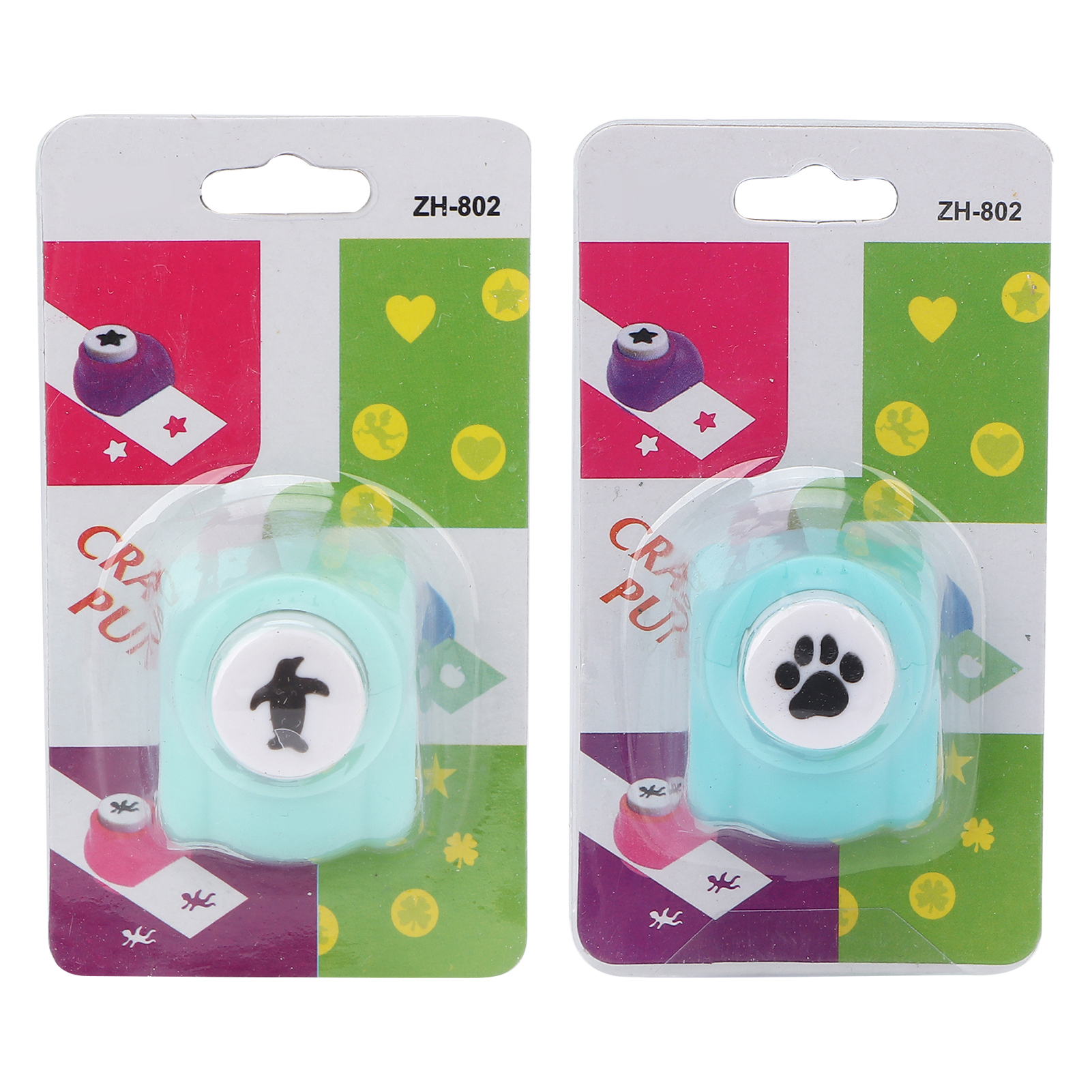 2-teiliges Mini-tierstanzer-set – Pinguin- Und Bärenpfoten – Für Diy-scrapbooking Und Bastelarbeiten