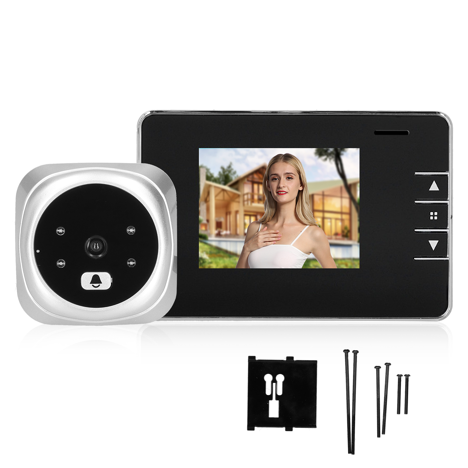 Digitale 2,8-zoll-video-türsprechanlage Mit Led-beleuchtung Und Unterstützung Für 32-gb-speicherkarten – Silber