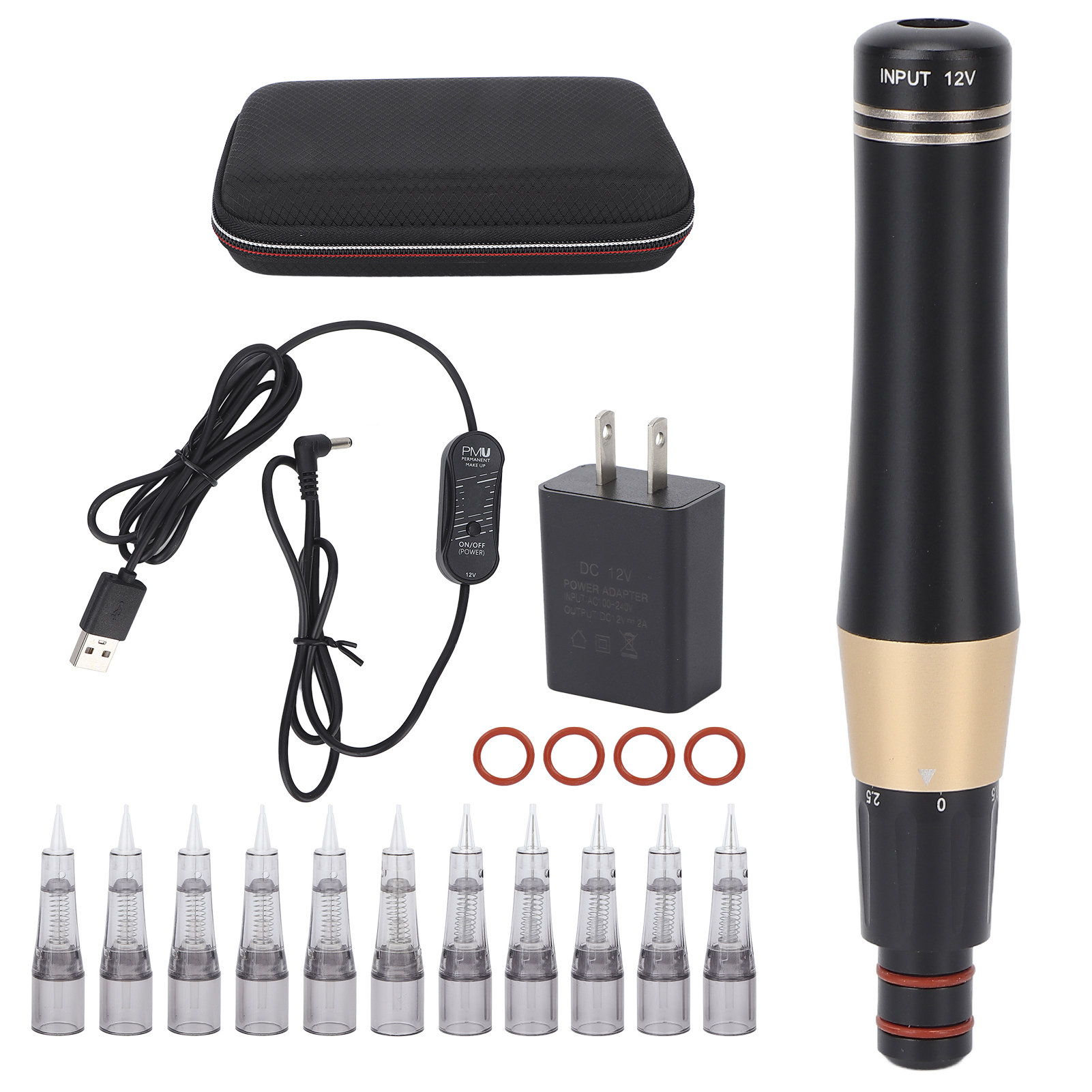 Professionelles, Kabelloses Microblading-gerät Für Augenbrauen, Lippen Und Lidstrich – Kernloser Motor (us-stecker 100–240 V), Schwarz