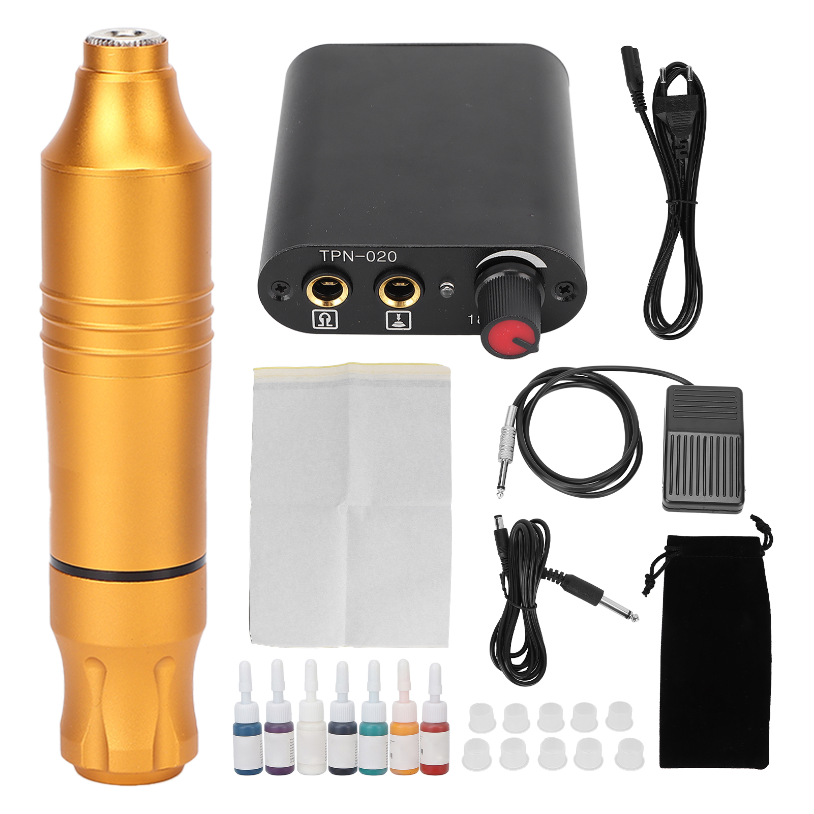 Professionelles Tattoo-maschinen-set Mit 90-265v Eu-netzteil – Tattoo-stift, Tinten Und Pigmente