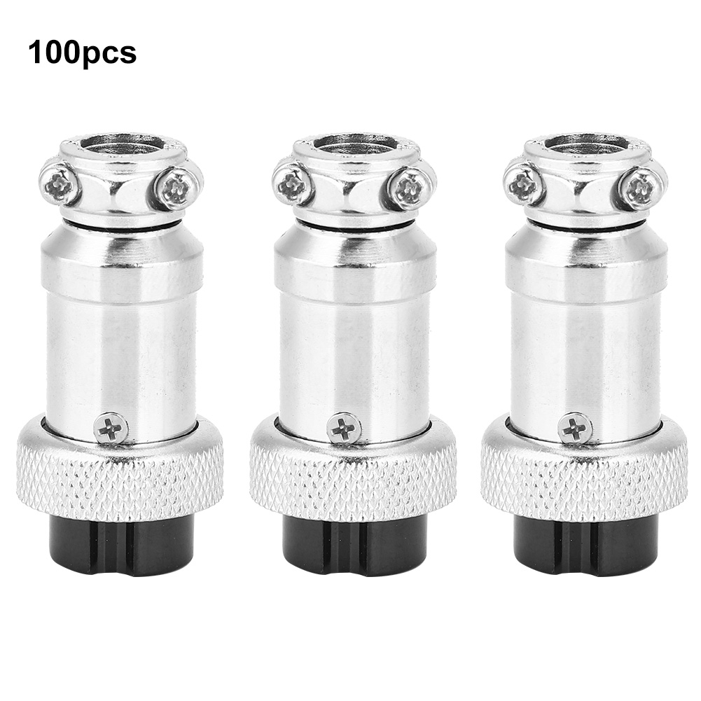 100 Stück Universelle 3-loch-luftfahrtsteckverbinder (weiblich), Ip54-edelstahlgehäuse, 16-mm-gewinde