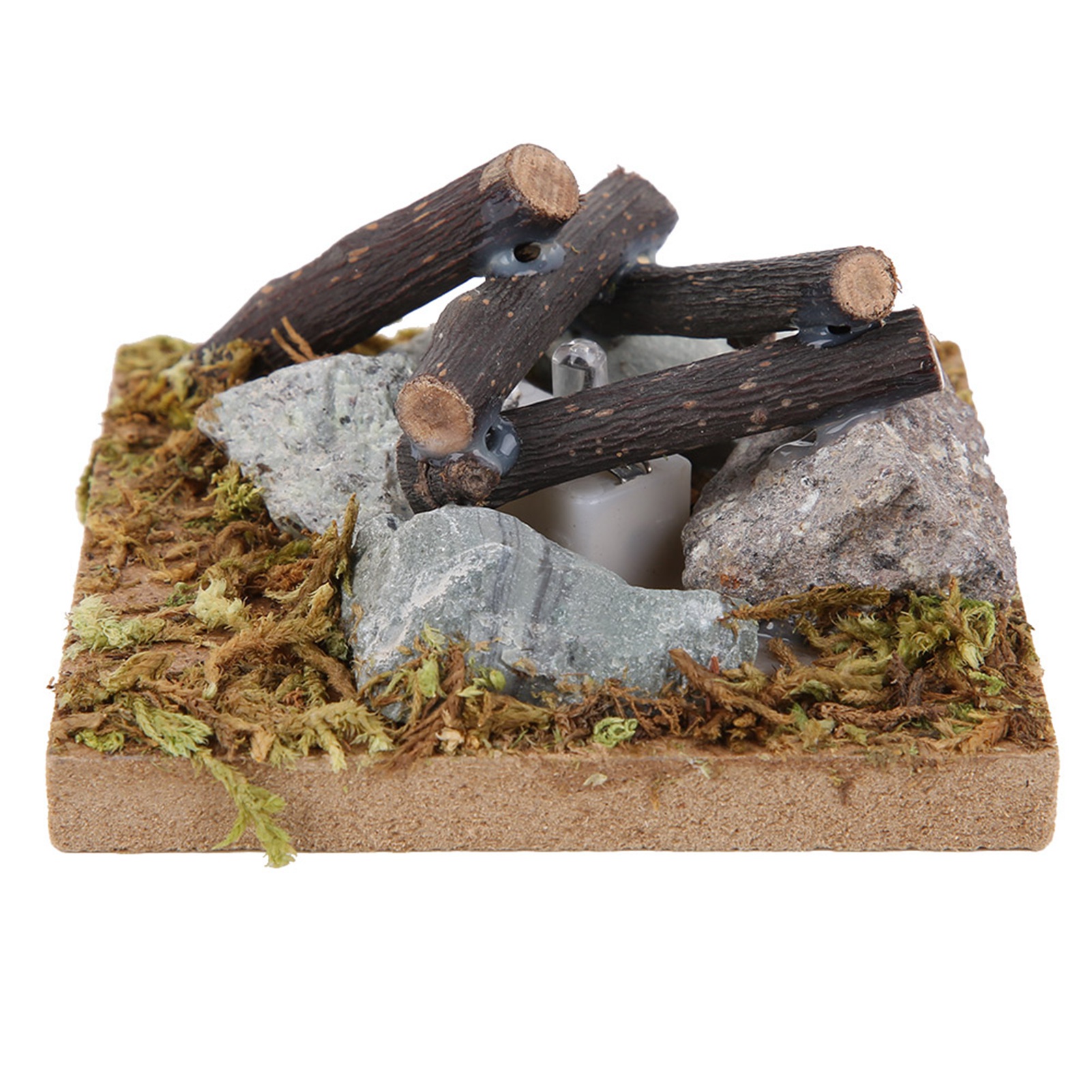 Miniaturgarten Für Puppenhäuser – Dekospielzeug Mit Lagerfeuer-motiv Aus Holz