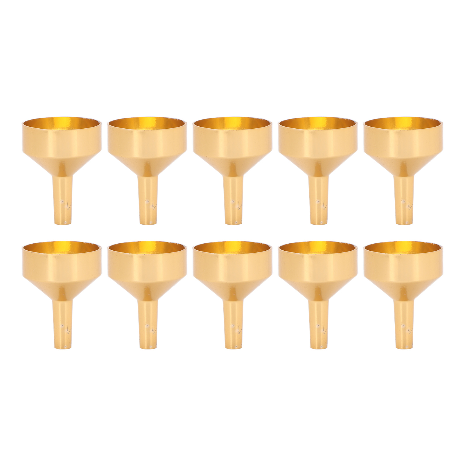10 Miniaturtrichter Aus Aluminiumlegierung Zum Befüllen Von Flaschen Und Umfüllen Von Kosmetika Und Parfums (gold)