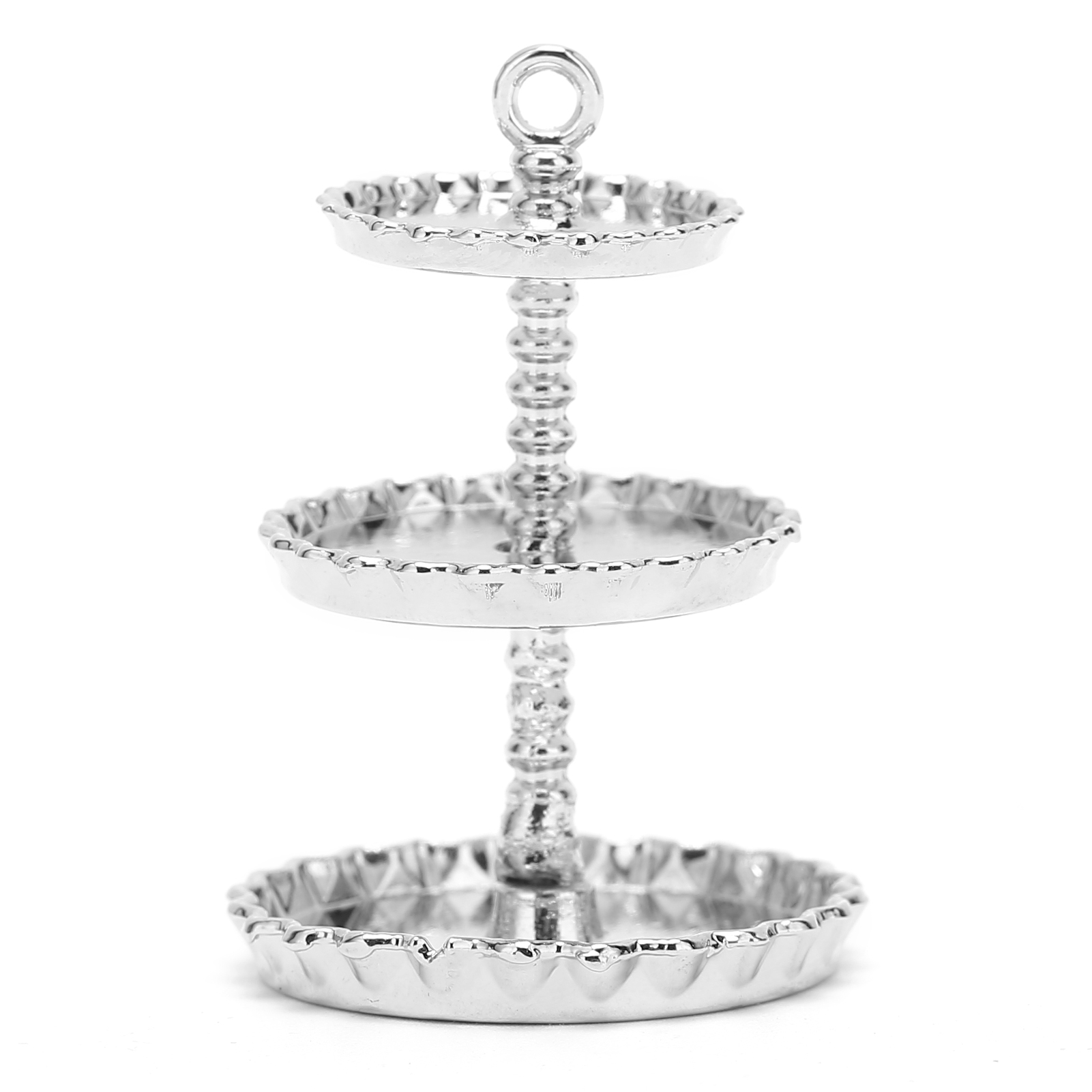 Miniatur-etagere Aus Silber Mit Drei Etagen Für Puppenhäuser Im Maßstab 1:12, Dessertturm-zubehör