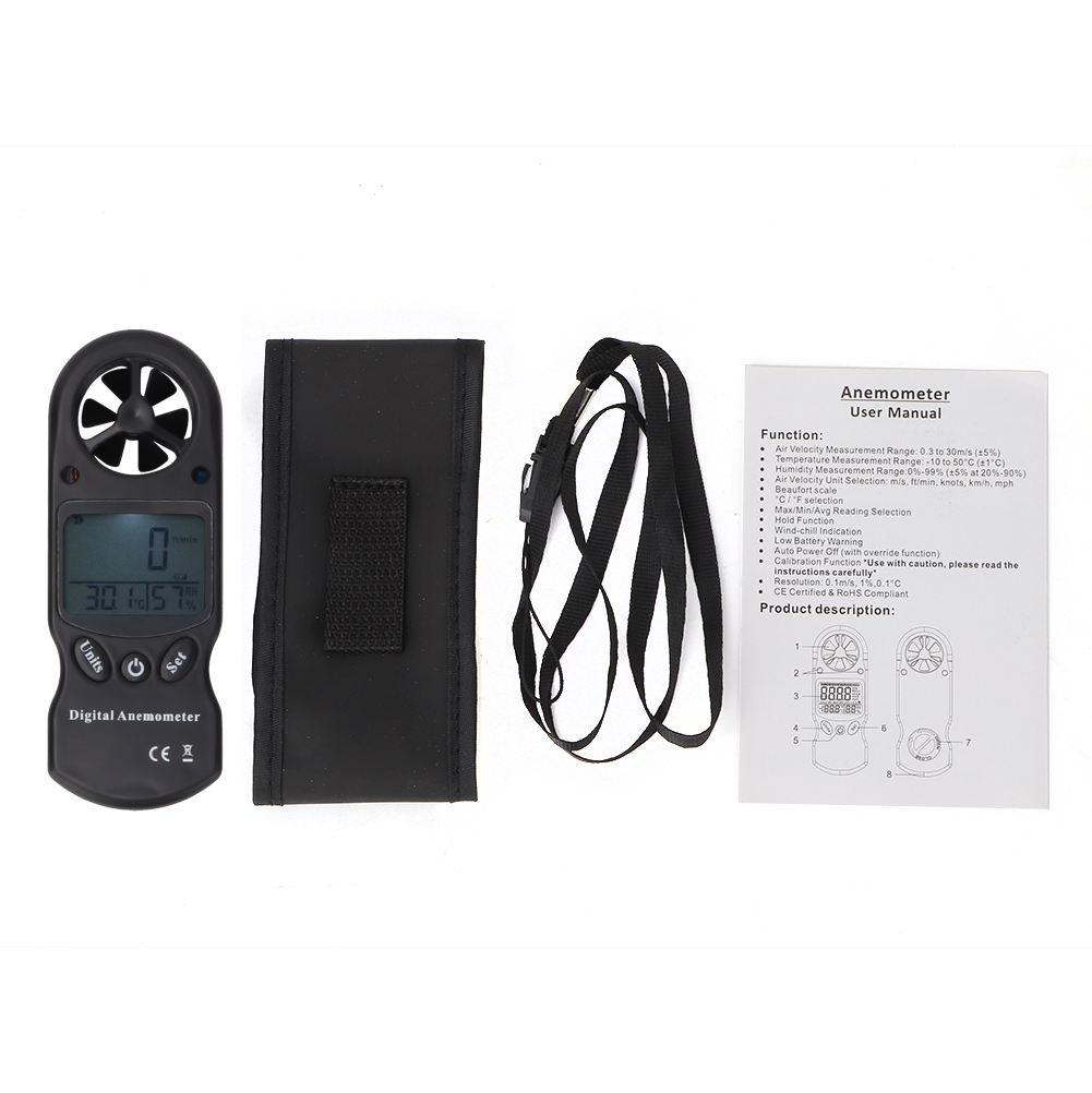 Tl-300 3-in-1 Tragbares Mini-digitalthermometer, Hygrometer Und Anemometer
