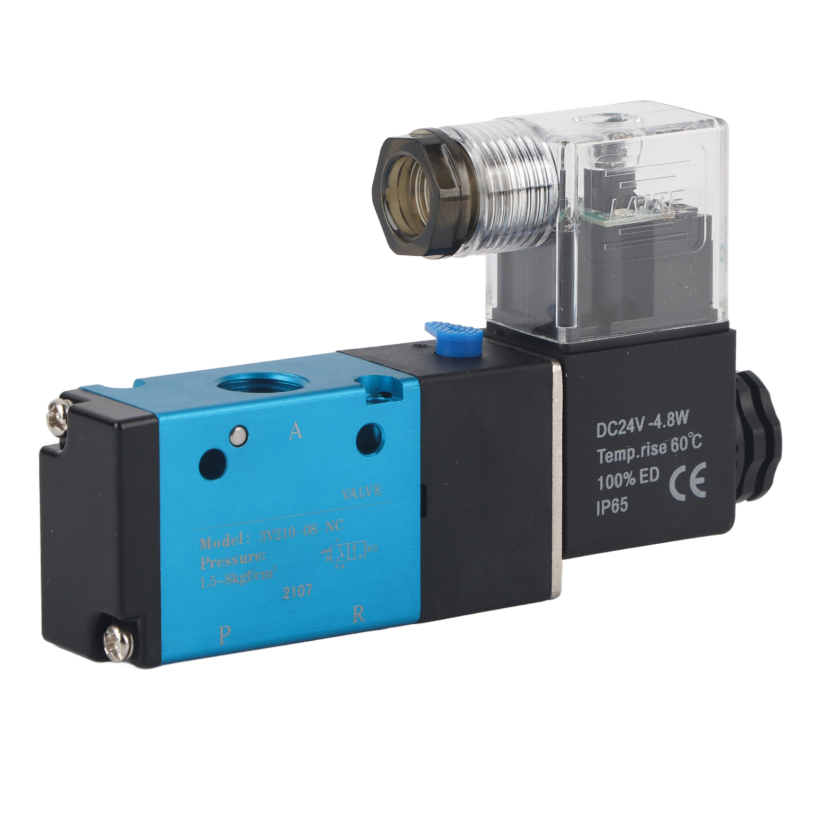 5/2"-magnetventil 3v210-08 Pt1/4, 1,2 Mpa (170 Psi), Schutzart Ip65, 24 V Dc-netzteil